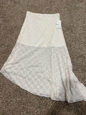 Ultra Flirt White Lace A-Line Maxi Skirt